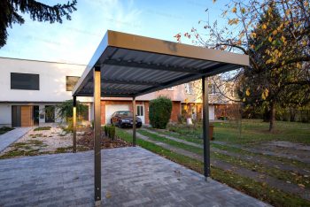 Montovaný prístrešok SIEBAU v antracitovej farbe