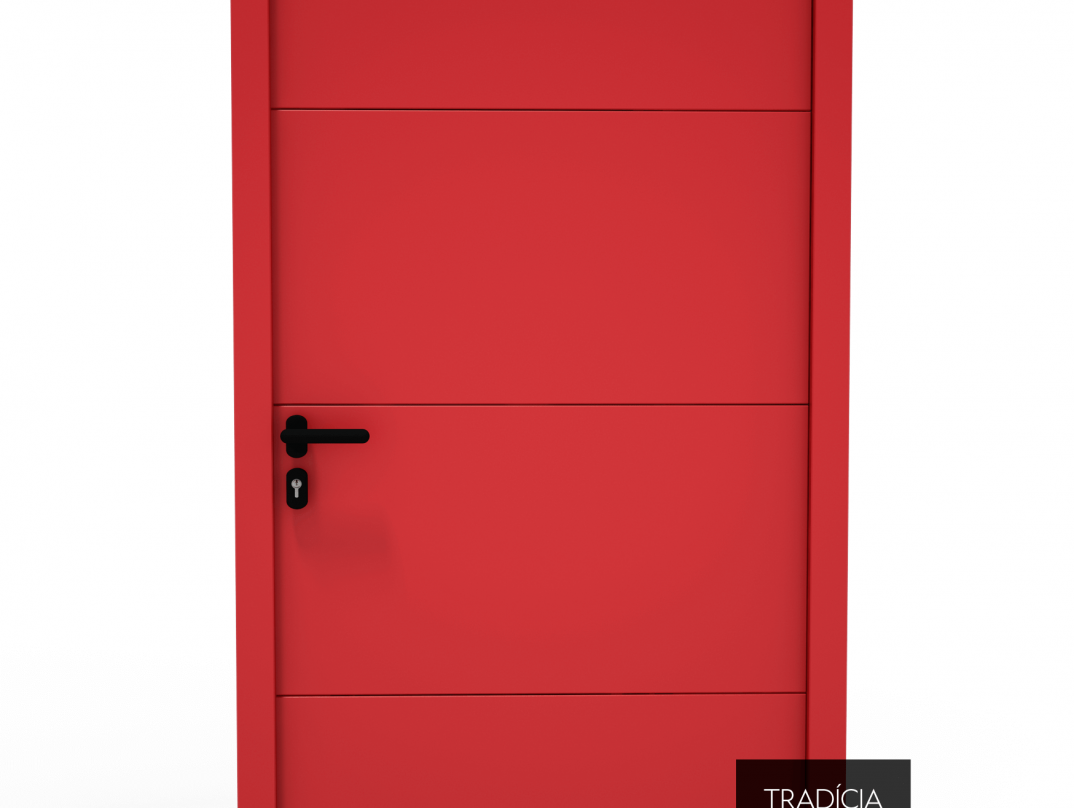 Dvere Hörmann LPU 42 v rubínovo červenej farbe