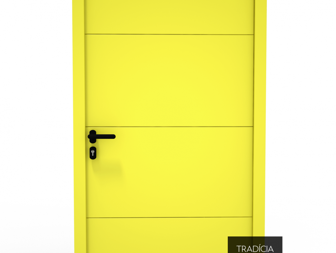 Dvere Hörmann LPU 42 v citrónovo žltej farbe