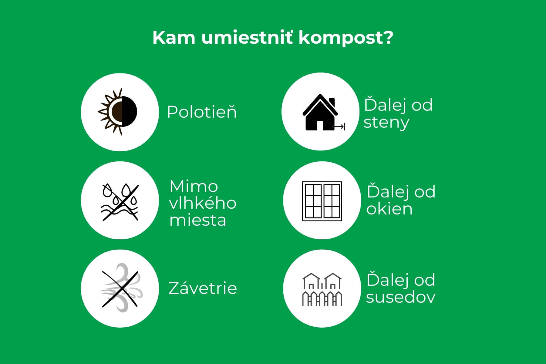 Správne umiestnenie kompostu v záhrade.