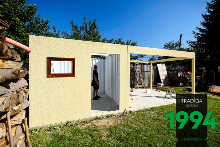 Montáž domčeka s prístreškom