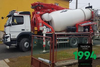 Domiešavač s betónom