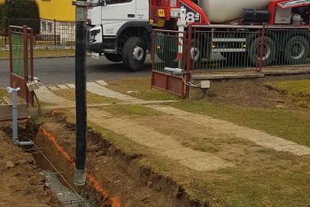 Domiešavač s betónom