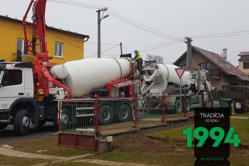 Domiešavač s betónom