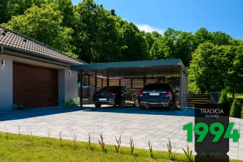 Prístrešok pre dve autá Mercedes