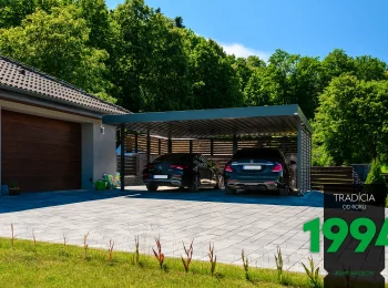 Prístrešok pre dve autá Mercedes
