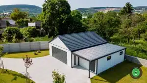 GARDEON dvojgaráž, záhradný domček a prístrešok zhora 1