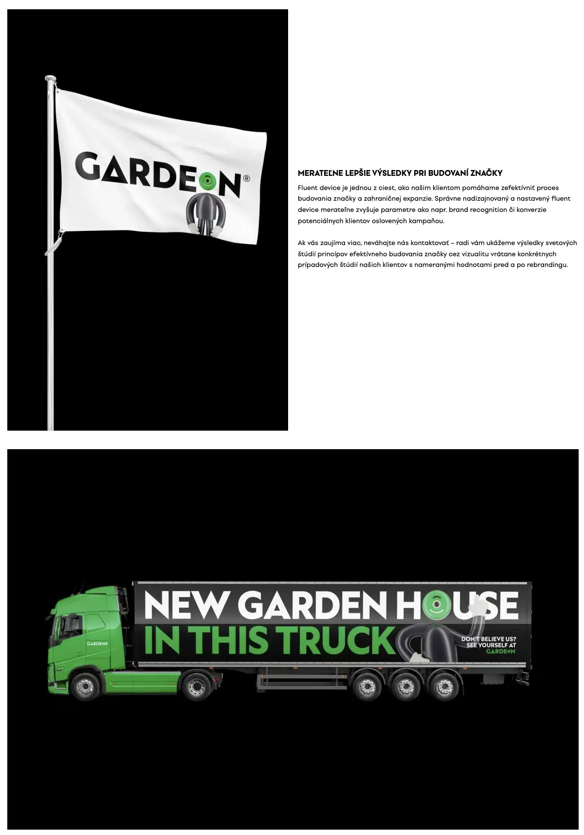GARDEON branding náves na kamióne
