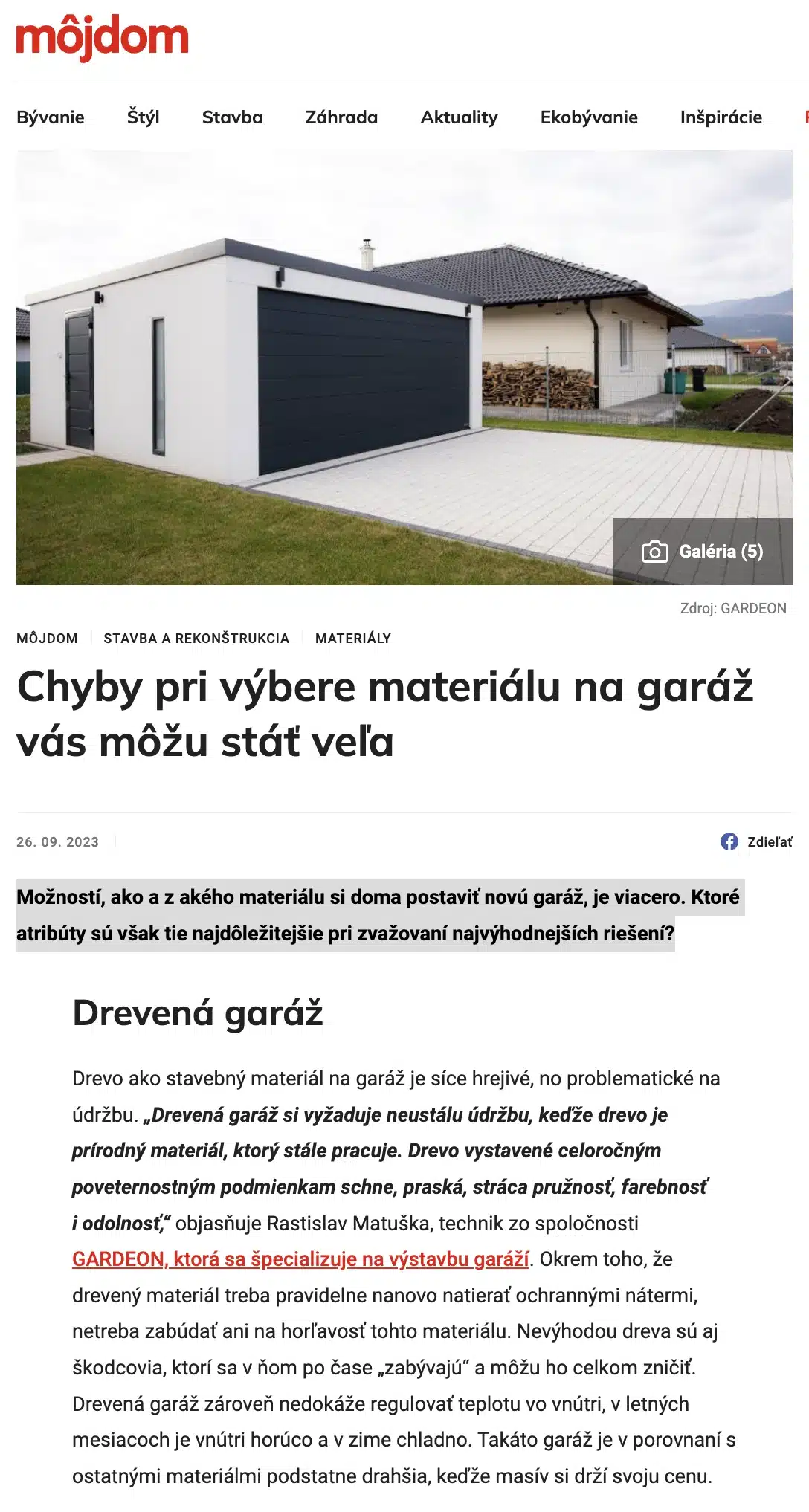 Článok o nás na portáli môjdom.sk