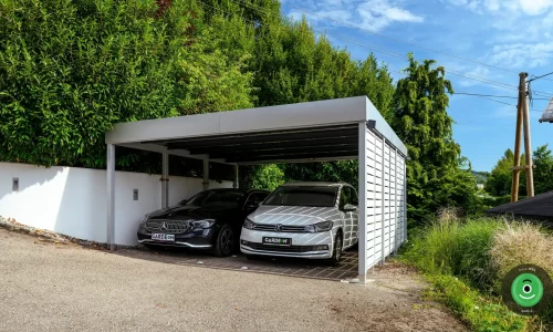 Biely GARDEON prístrešok s pultovou strechou