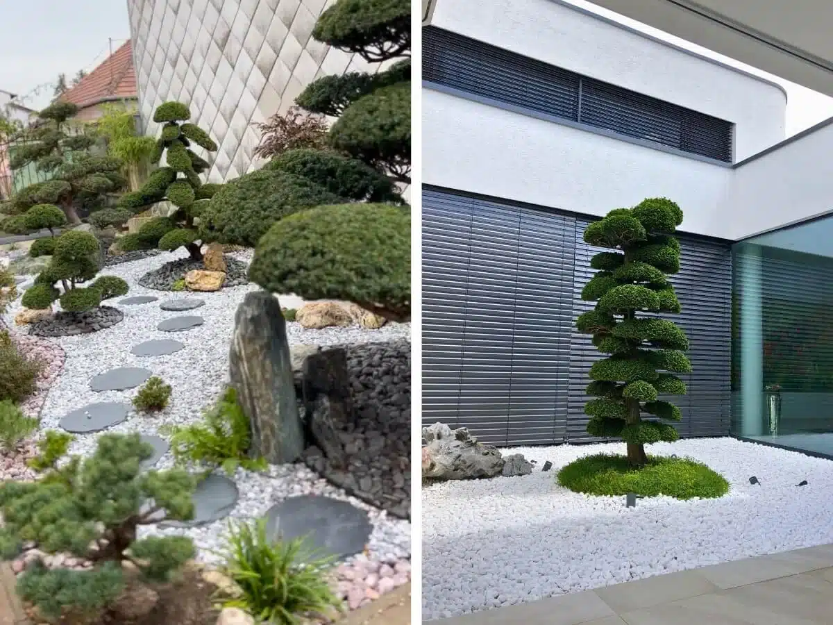 Kamenná japonská zen záhrada Karesansui.