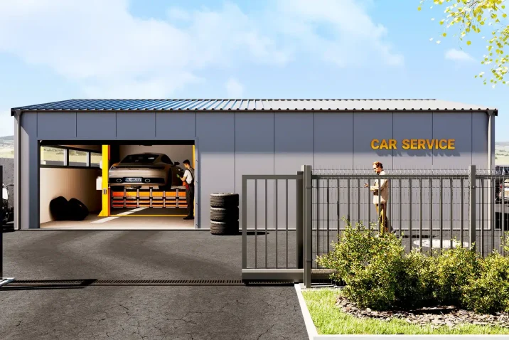 Gardeon hala – autoservis s montážnym zdvihákom.